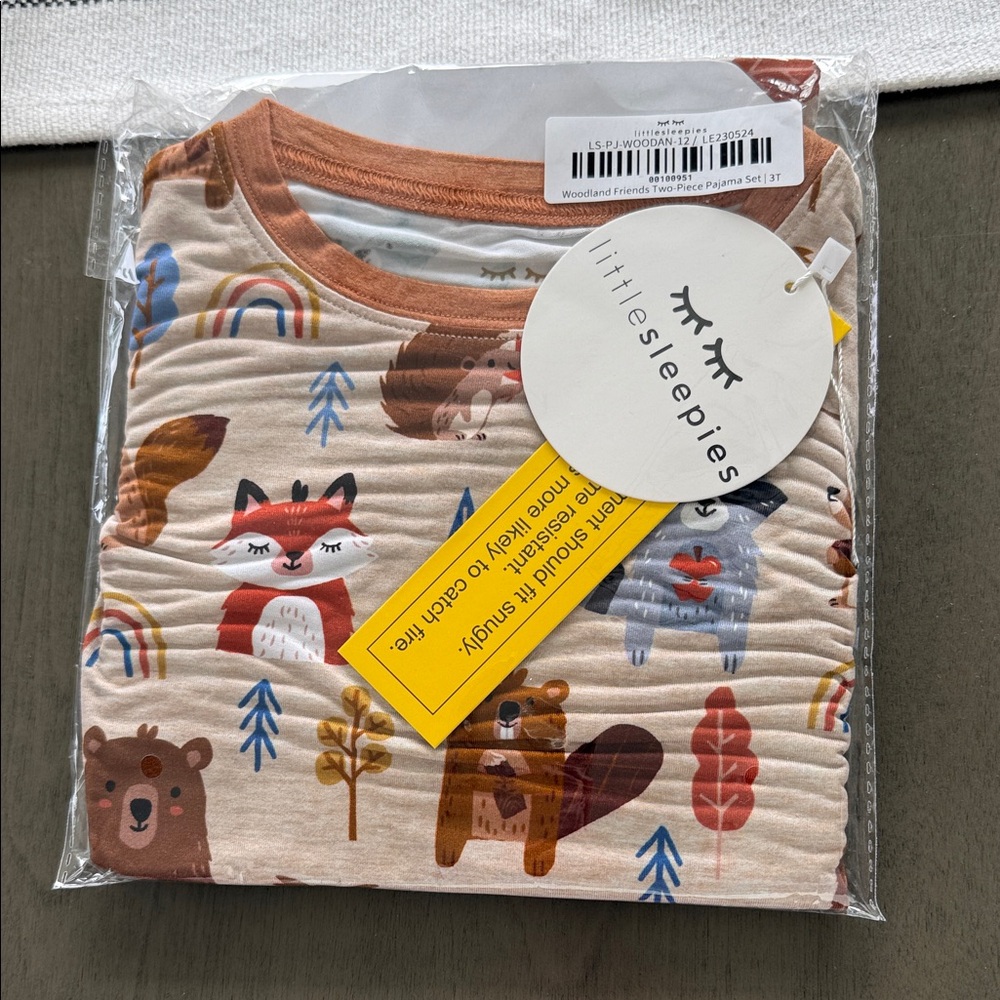 NIB Little Sleepies Woodland Friends 2pc
